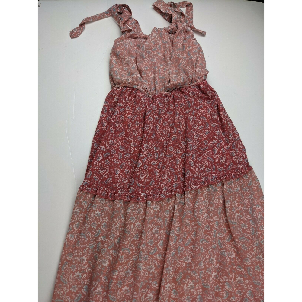 SINCERELY JULES Summer Dress Strap Sleeve Elastic Chest Sz M Pink Pastel Floral